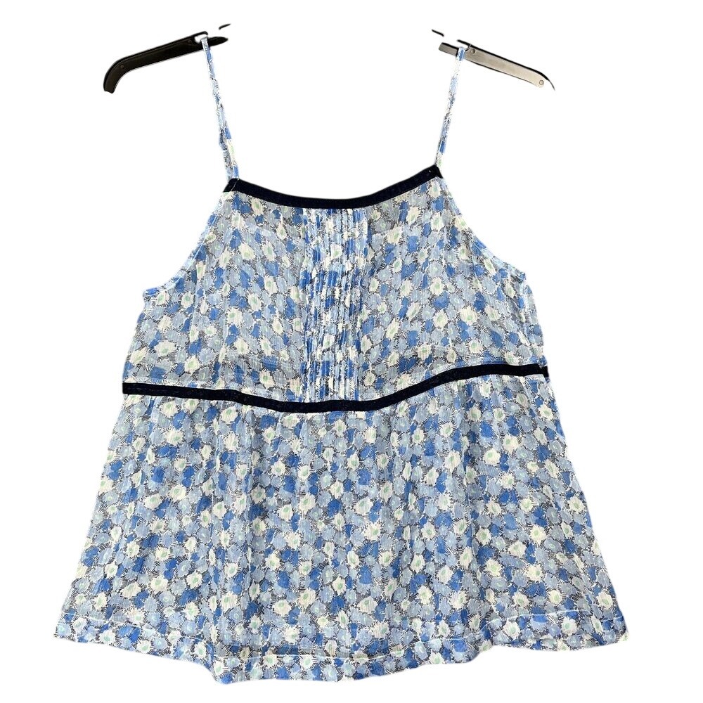 Old Navy Cami Womens Large Casual Top Short Sleeve‎ Straps Blue Sheer Camisole